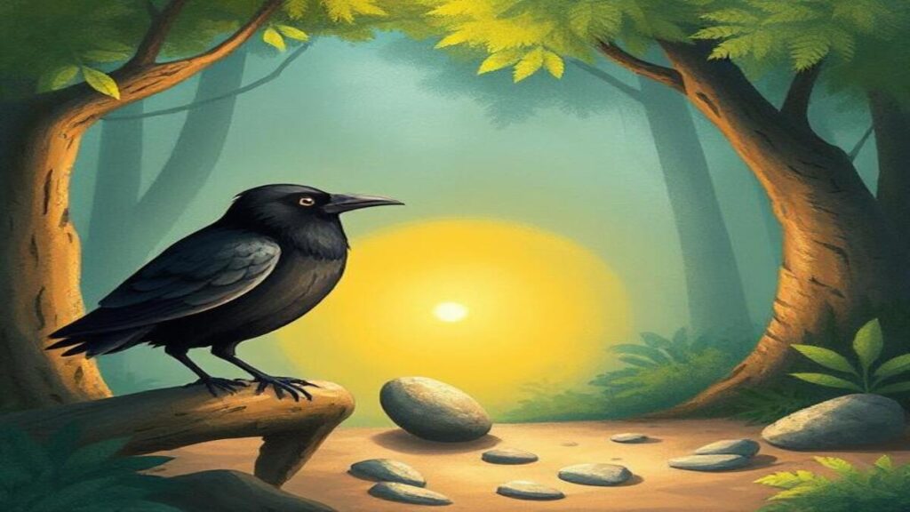 The Clever Crow and the Magical Pebble – A Tale of Wit and Wonder